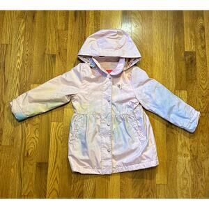 London Fog Upcycled Pink Rainbow Tie Dye Kids Girls Winter Coat Jacket Girls 6x